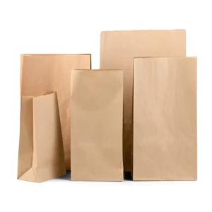 Sachets en papier recyclé à fond plat, brun